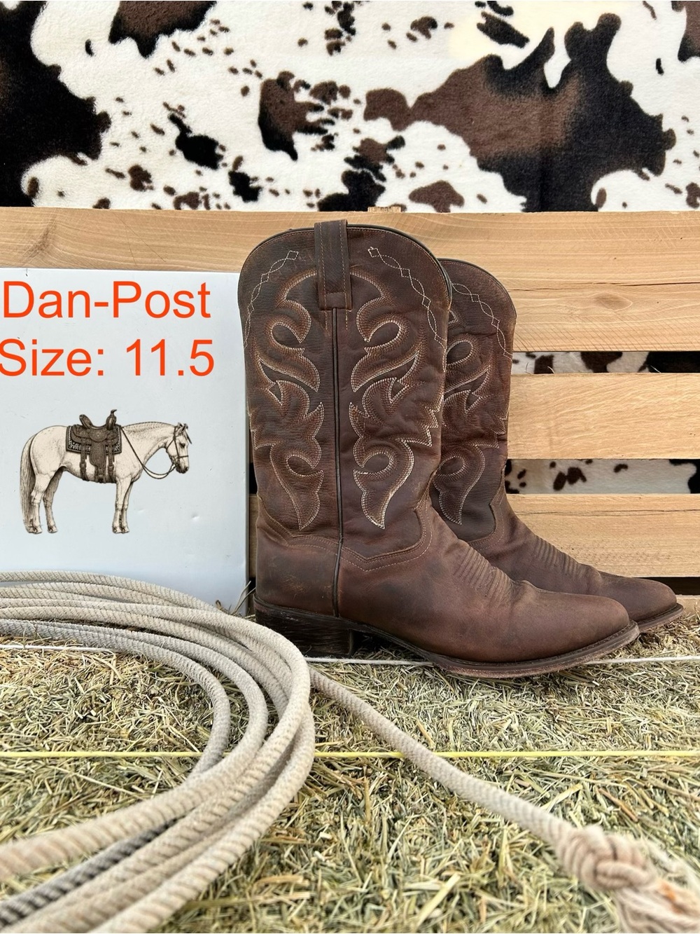 Dan Post Brown Western Cowboy Boots - Picture 1 of 10